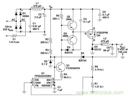 低壓降壓IC實現(xiàn)了簡單、經(jīng)濟的偏置電源