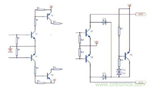 圖4:放大極電路 圖5:驅(qū)動與保護電路