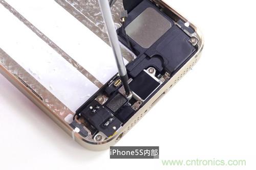 土豪金iPhone 5S拆解：內(nèi)部結(jié)構(gòu)升級(jí)，維修難度增加