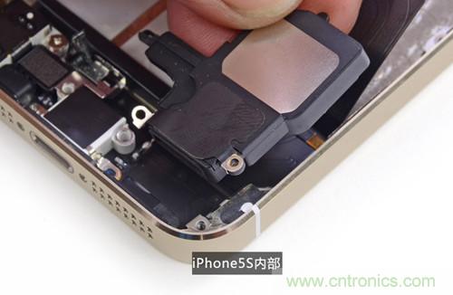 土豪金iPhone 5S拆解：內(nèi)部結(jié)構(gòu)升級(jí)，維修難度增加