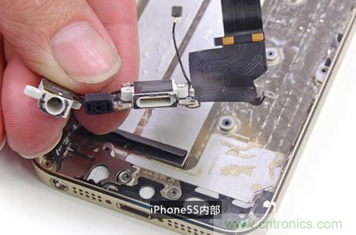 土豪金iPhone 5S拆解：內(nèi)部結(jié)構(gòu)升級(jí)，維修難度增加