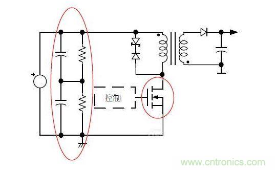 反激轉換器中的串聯(lián)大電容電路及單顆1，000VMOSFET