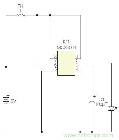 圖1：閃光燈標(biāo)電路圖。