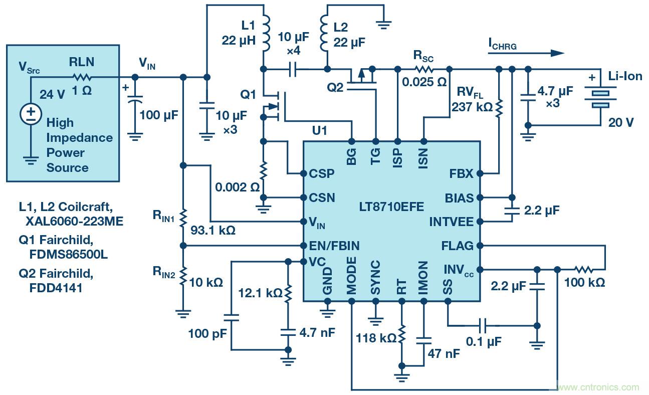 LT8710多功能 DC/DC控制器解決了高阻抗、超長(zhǎng)工業(yè)電源線的電壓降問題